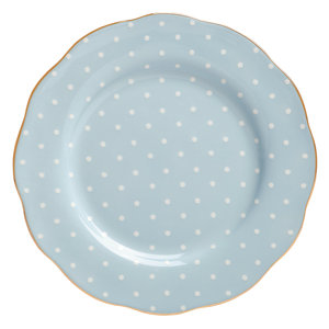 Polka Blue Formal Vintage Salad Plate