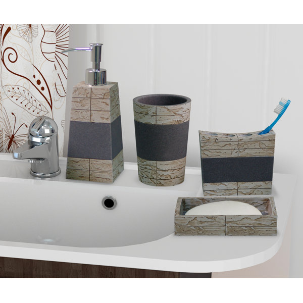 Union Rustic Loeffler Stone 4 Piece Bathroom Accessory Set Union Rustic Loeffler Stone 4 Piece Bathroom Accessory Set Reviews Wayfair