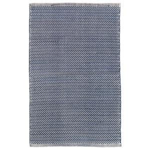 Herringbone Navy/Ivory Indoor/Outdoor Area Rug