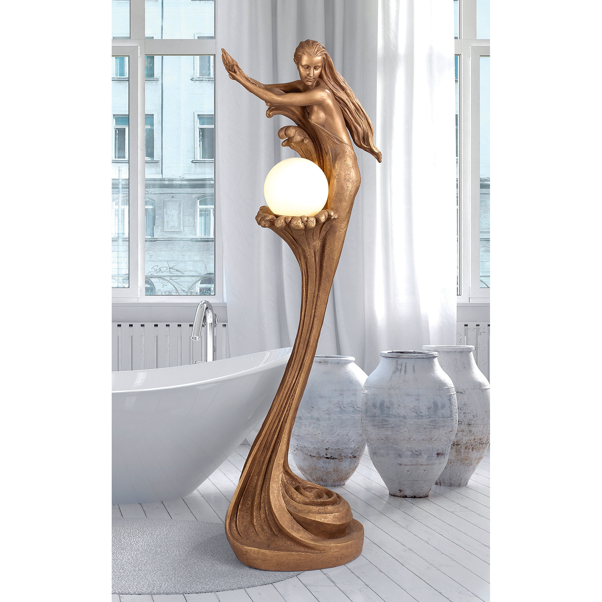 Siren Of The Sea Mermaid Sculptural 63 Floor Lamp