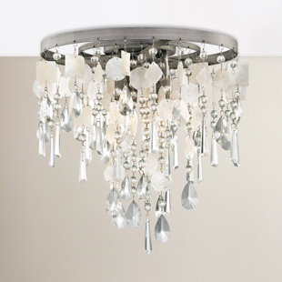 Capiz Shell Flush Mount Wayfair Reid 3 Light Flush Mount