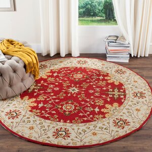Driffield Hand-Hooked Red / Ivory Area Rug