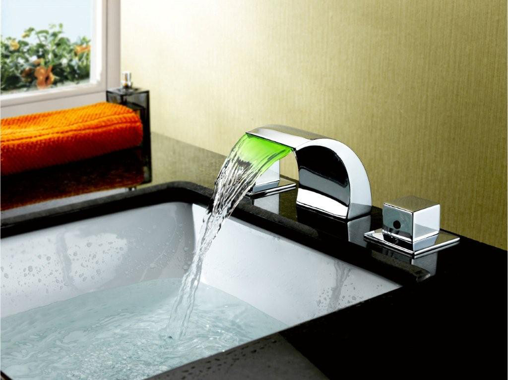 Bathroom Sinks And Faucets sumerain double handle widespread led waterfall bathroom sink Bathroom Sinks And Faucets sumerain double handle widespread led waterfall bathroom sink
