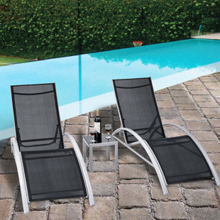 Outdoor Pool Lounge Chairs Wayfair Jose 3 Piece Outdoor Patio Pool Lounger Reclining Chaise Lounge Set