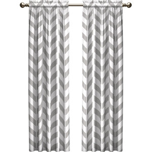 Ruth Chevron Rod Pocket Curtain Panels (Set of 2)