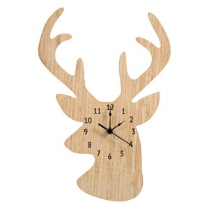 Bamboo Stag Head Wall Clock