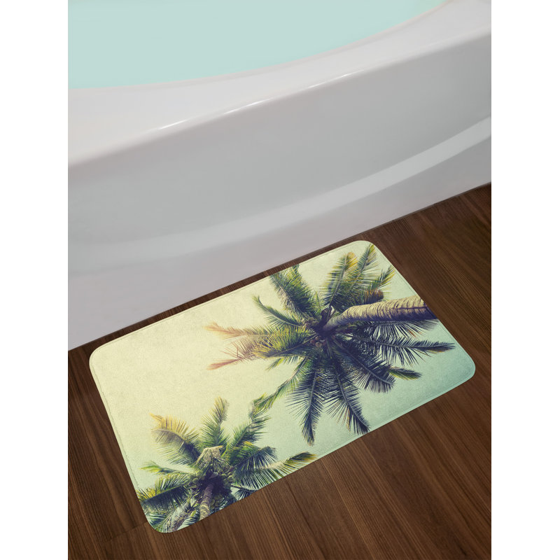 East Urban Home Coconut Palm Tree Bath Rug Wayfair Coconut Palm Tree Bath Rug