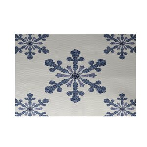 Vail Decorative Holiday Print Ivory Cream Indoor/Outdoor Area Rug