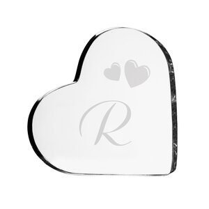 Personalized Acrylic Initial Heart Cake Topper