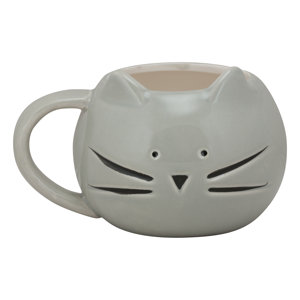 Ziaa Front Facing Ears Cat Face Mug (Set of 4)