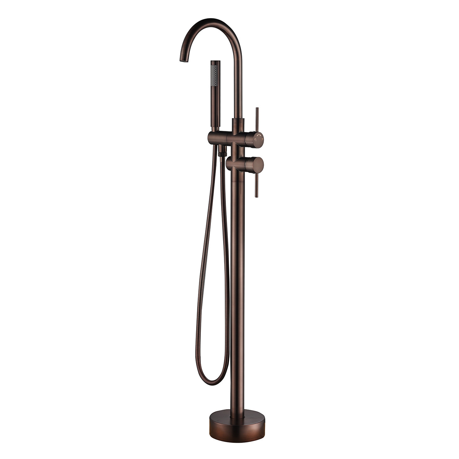 Karl Helixbath Lacaa Gooseneck Modern Single Handle Floor Karl Helixbath Lacaa Gooseneck Modern Single Handle Floor Mount Freestanding Tub Filler With Hand Shower Reviews Wayfair