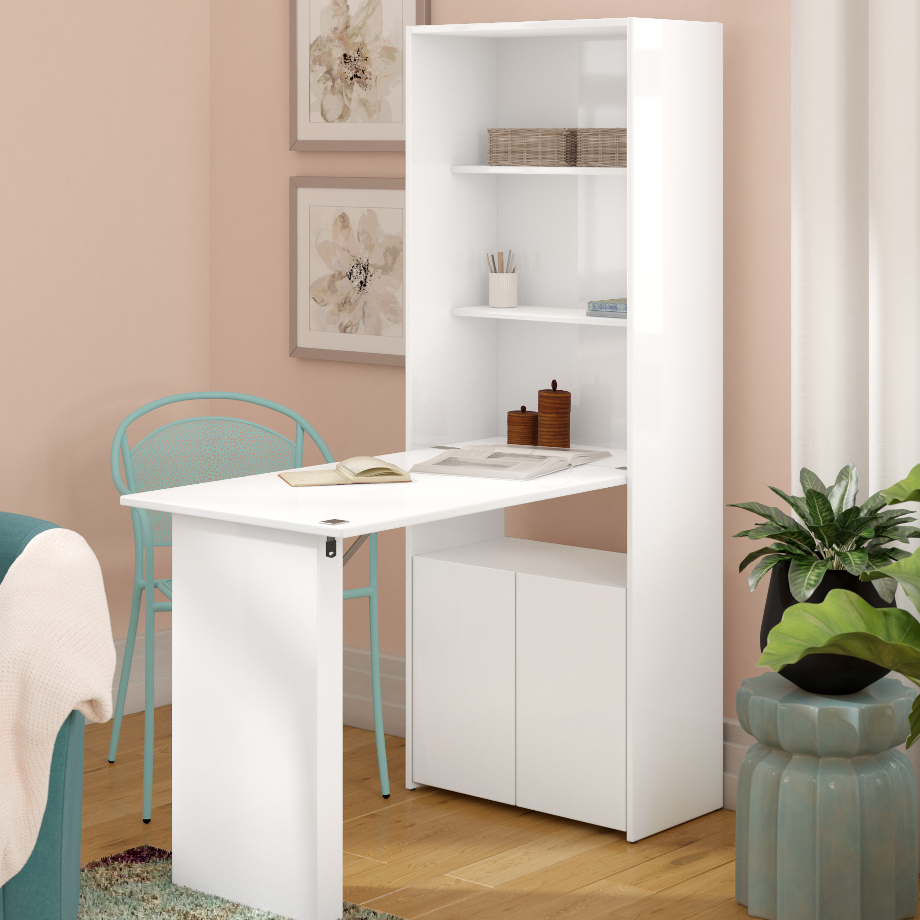 Laude Run Veazey Writing Desk With Bookcase Laude Run Veazey Writing Desk With Bookcase