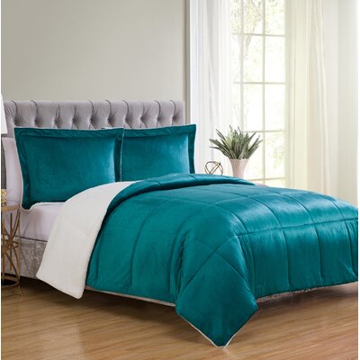 Dark Teal Comforter Set Wayfair   Geneva Micro Mink Reversible Comforter Set 