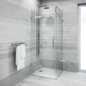 Monteray 36 x 36-in. Frameless Shower Enclosure with .375-in. Clear Glass and Chrome Hardware