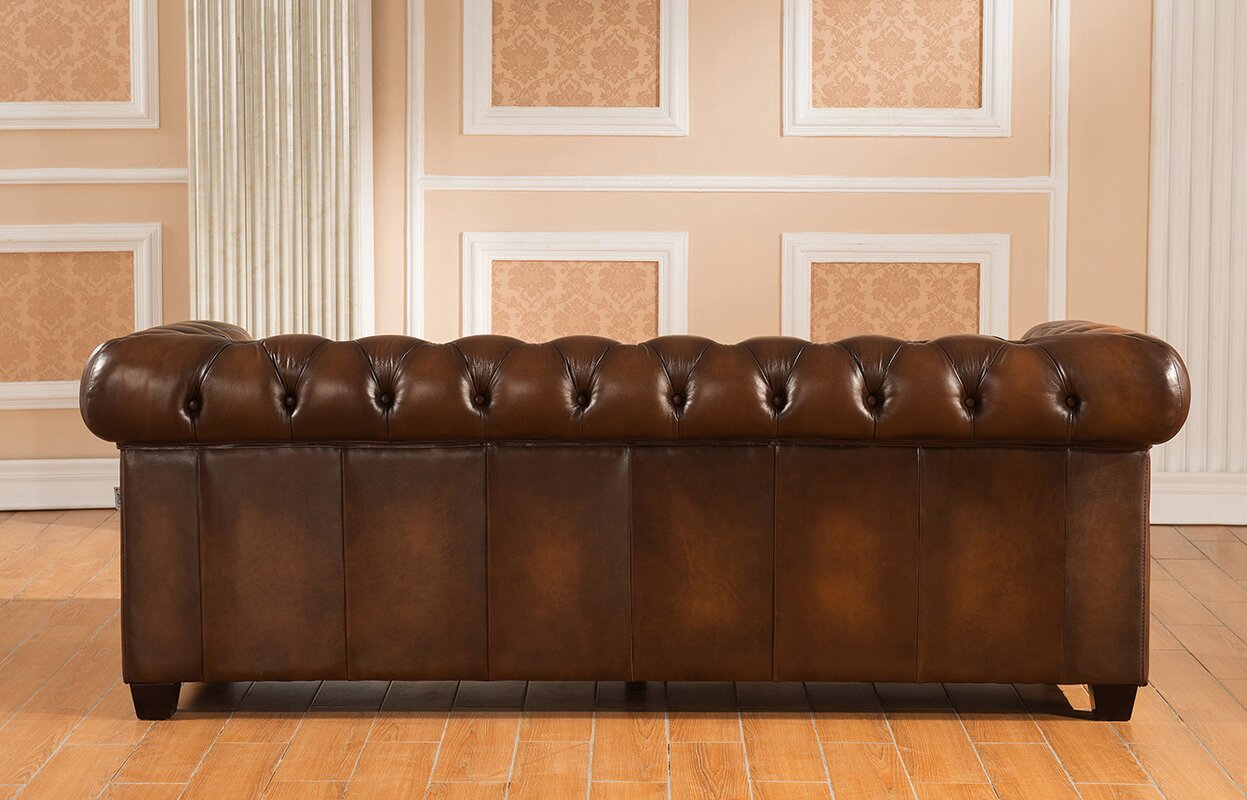 hickory chesterfield leather sofa