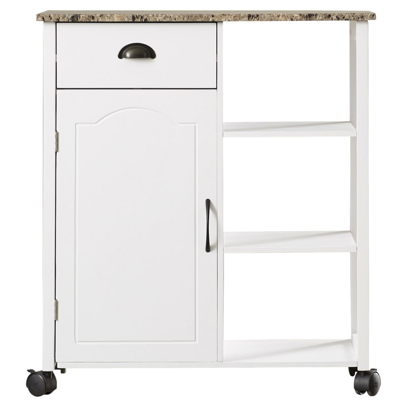 Andover Mills Tillie Kitchen Cart with Marble Top & Reviews Wayfair
