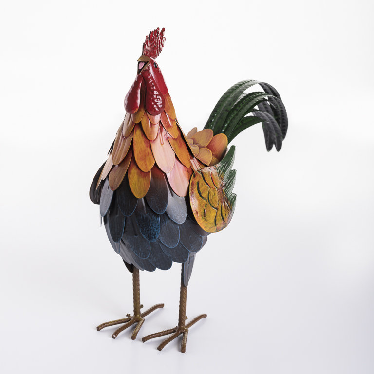 Home Etc Rooster Metal Garden Statue & Reviews | Wayfair.co.uk