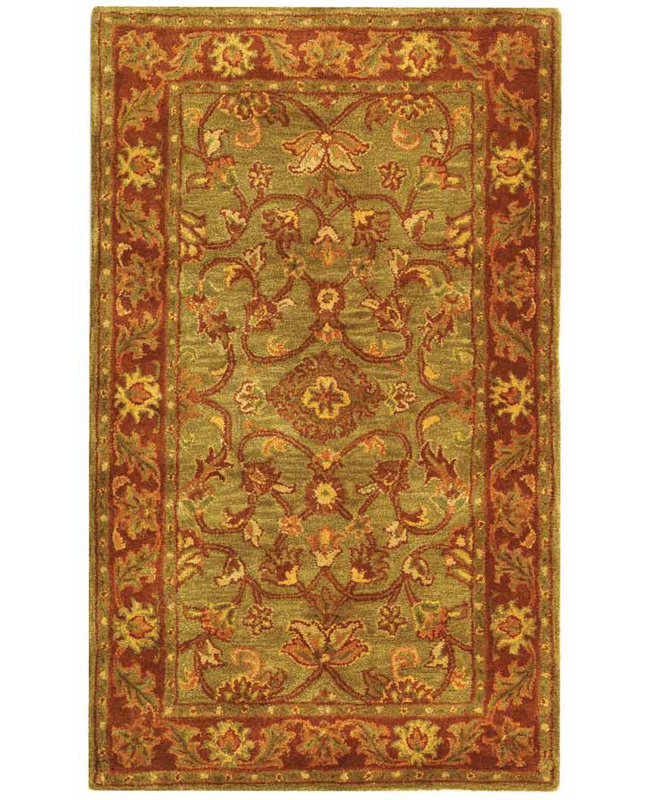 Safavieh Jaipur HandTufted Wool Green/Rust Area Rug & Reviews Wayfair