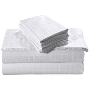 Windowpane Dobby Deep Pocket 250 Thread Count 100% Cotton Sheet Set