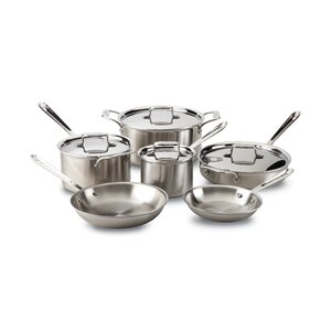 d5 Brushed Stainless Steel 10 Piece Cookware Set