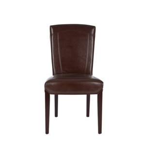 Ken Bi-Cast Leather Side Chair in Distressed Bro..