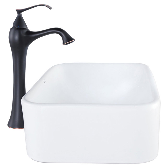 C Kcv 122 15000orb Bn Ch Kraus Bathroom Combos Ceramic Rectangular Bathroom Combos Ceramic Rectangular Vessel Sink With Faucet
