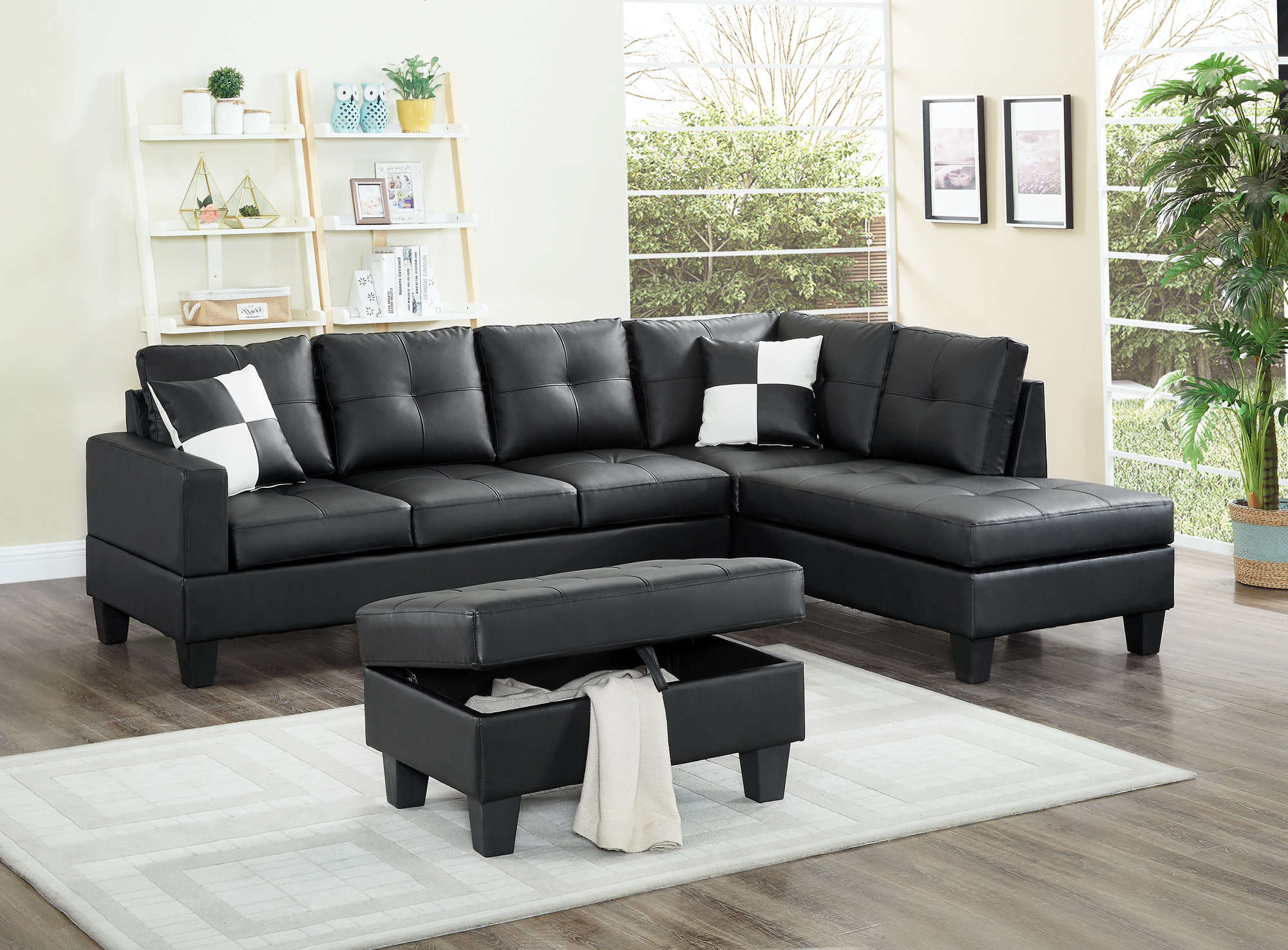 Kahoka Left Hand Facing Sectional Sofa With Ottoman