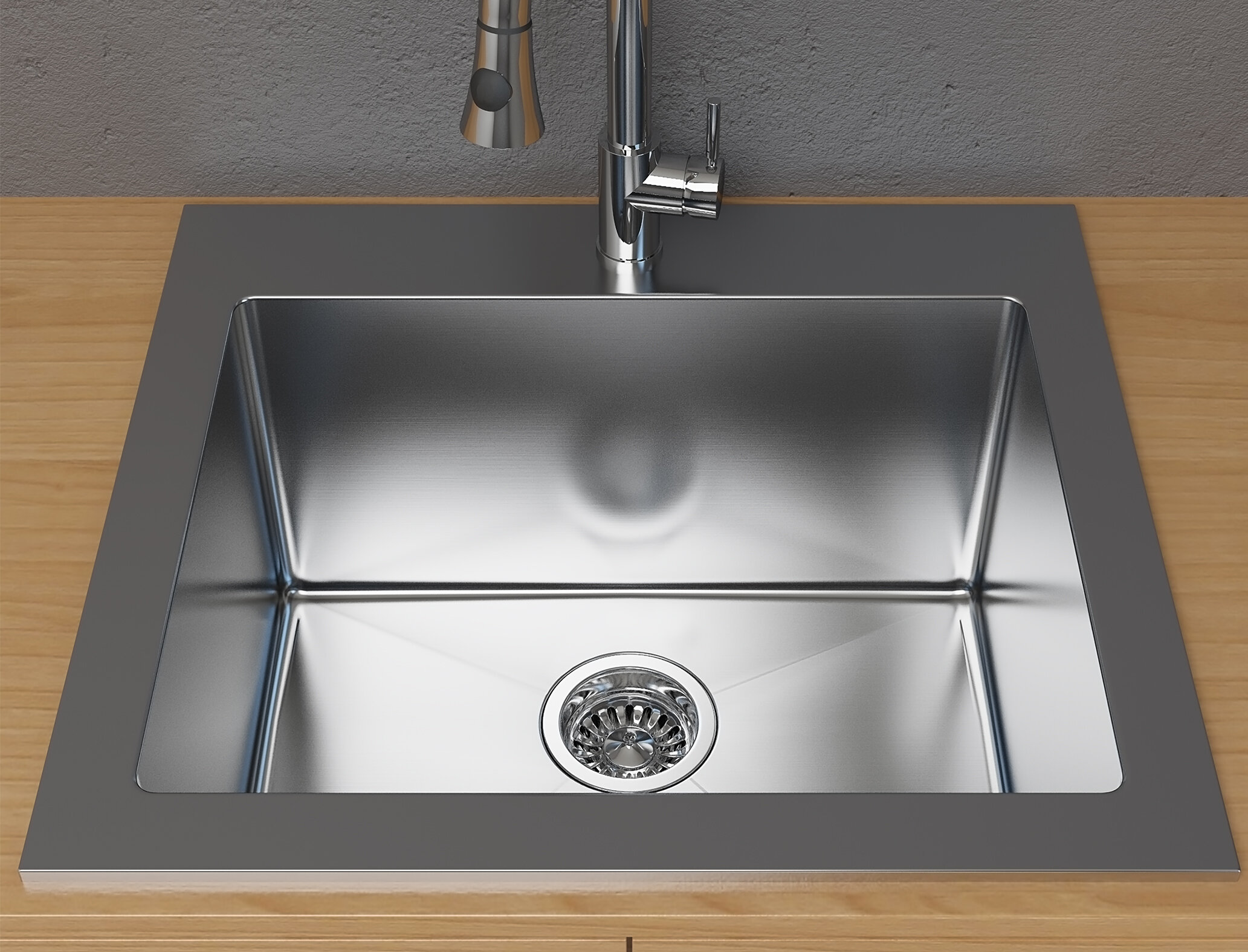 Stainless Steel 25 L X 22 W Drop In Laundry Sink