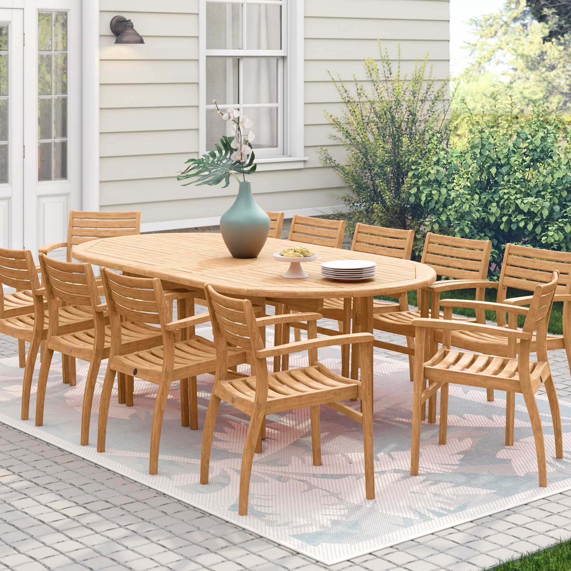 Catriona 13 Piece Teak Dining Set