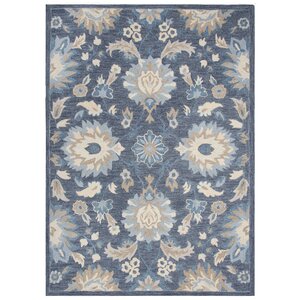 Genny Cottage Hand-Tufted Wool Blue Area Rug