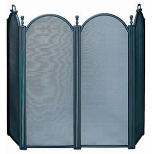 4 Panel Woven Mesh Fireplace Screen