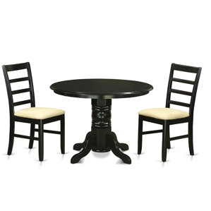Langwater 3 Piece Pedestal Wood Dining Set by Be..