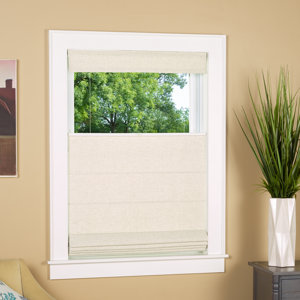 Room Darkening Linen Colored Roman Shade