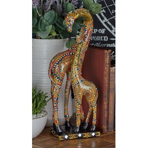 Polystone Double Giraffe Figurine