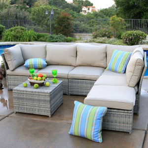 Denzer 7 Piece Sectional Seating Group with Cushions