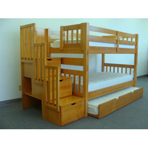 Shamar Stairway Twin Over Twin Bunk Bed with Trundle