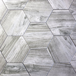 Hexagonal Tile You Ll Love Wayfair Wood Hexagon 8 X Ceramic Look Tile In Gray
