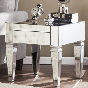Karina Contemporary Mirrored Square End Table