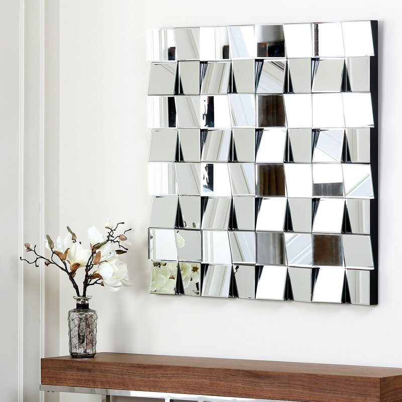 Brayden Studio Square Silver Wall Mirror & Reviews | Wayfair