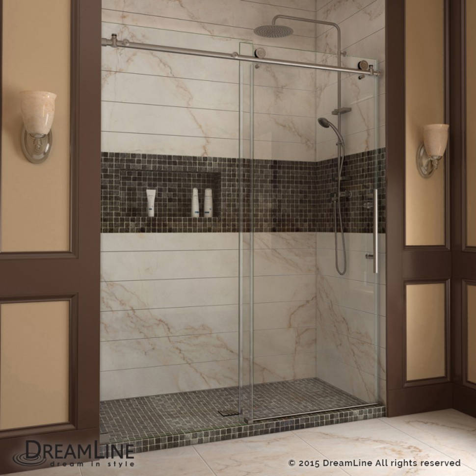 Dreamline Enigma X 48 76 Single Sliding Frameless Shower Door Luxury Fully Frameless Sliding Shower Door