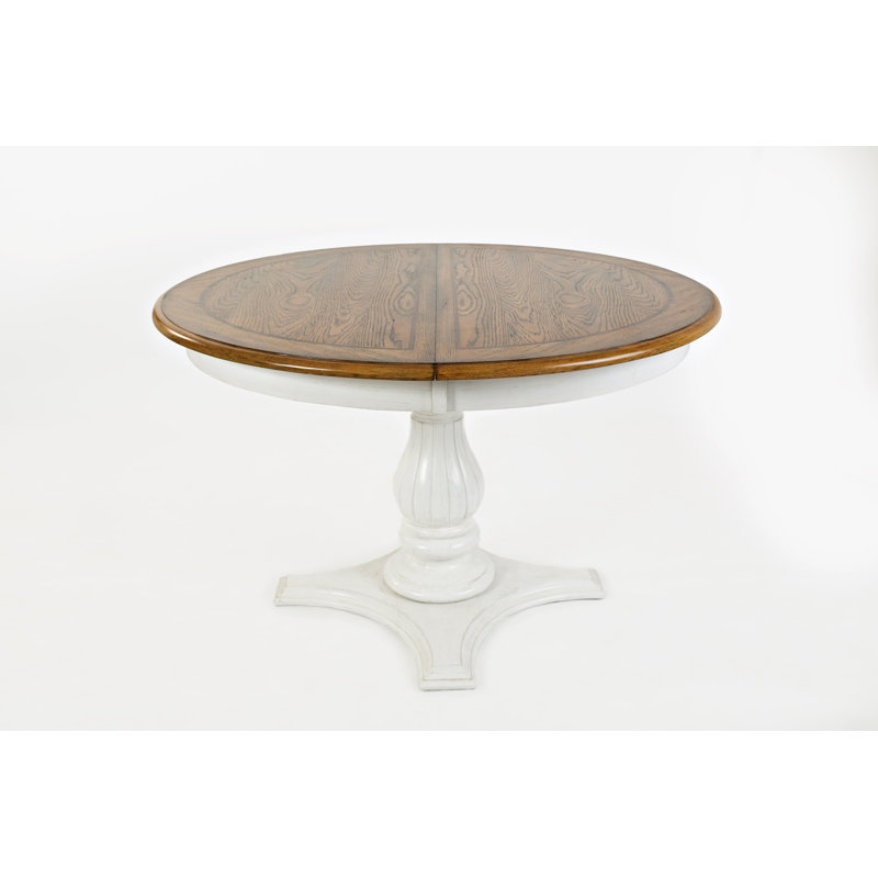Canora Grey Ilene Round To Oval Convertible Extendable Solid Wood Ilene Round To Oval Convertible Extendable Solid Wood Dining Table