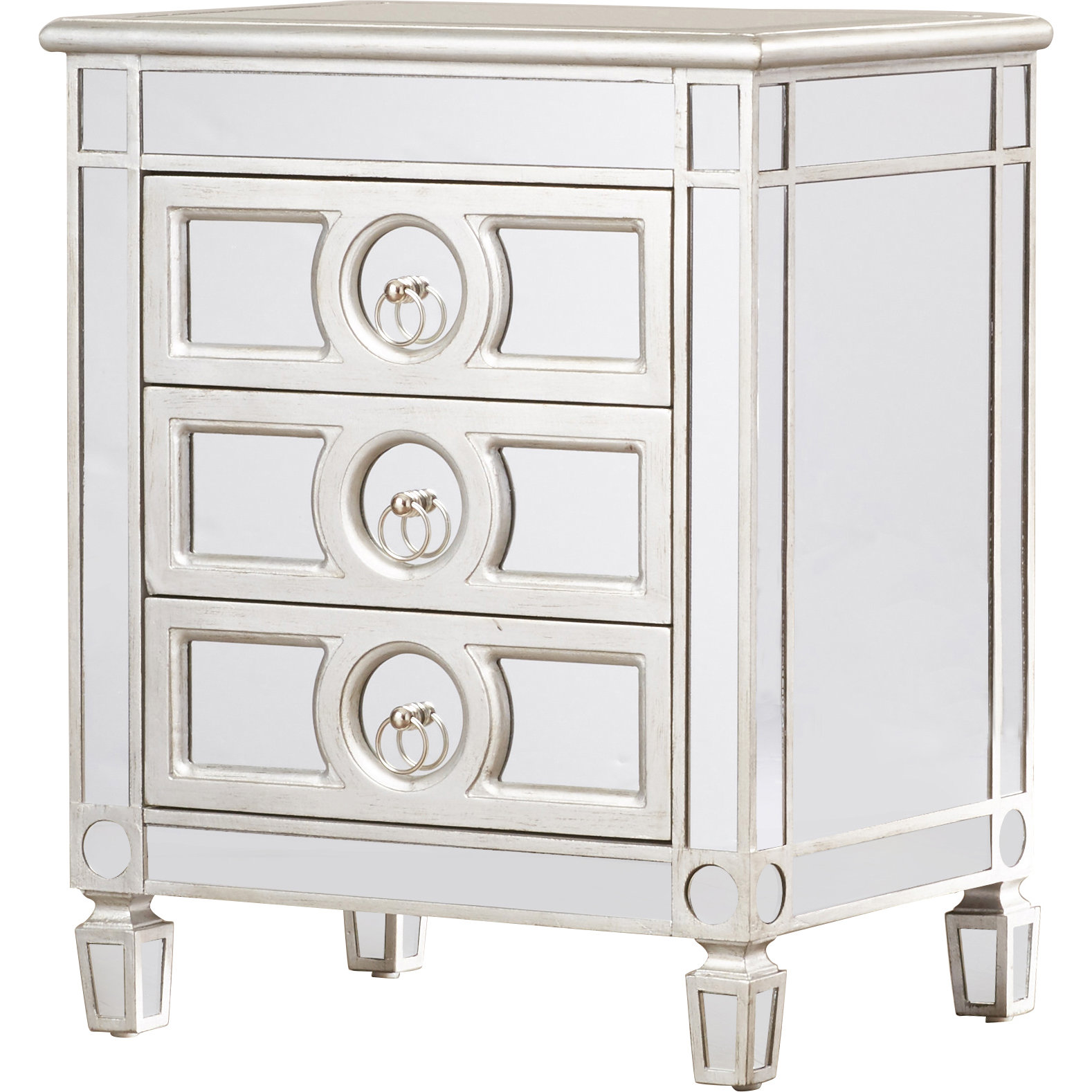 House of Hampton Rhiannon Mirrored 3 Drawer Accent Chest & Reviews