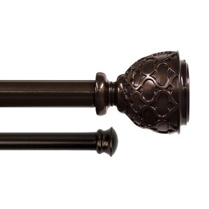 Orleans Urn Drapery Double Curtain Rod and Hardware Set