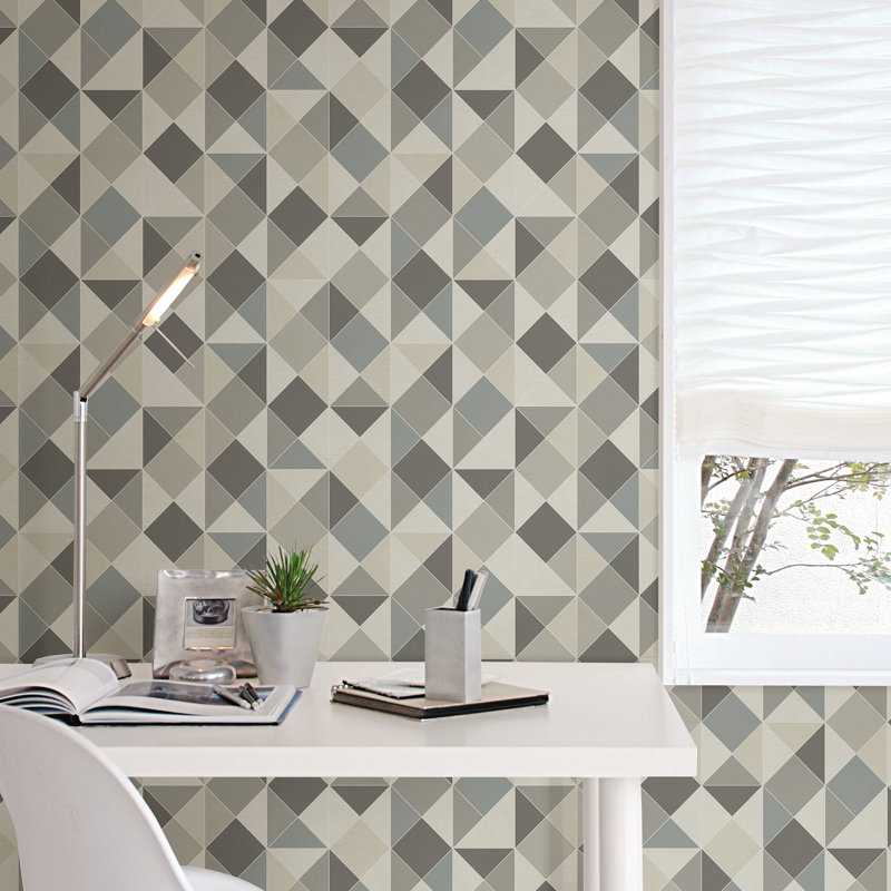 L And Stick Repositionable Wallpaper Zef Jam George Oliver Wolter 18 L X 20 5 W Geometric And Stick