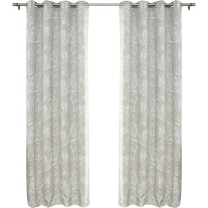 Marble Abstract Blackout Thermal Grommet Curtain Panels (Set of 2)