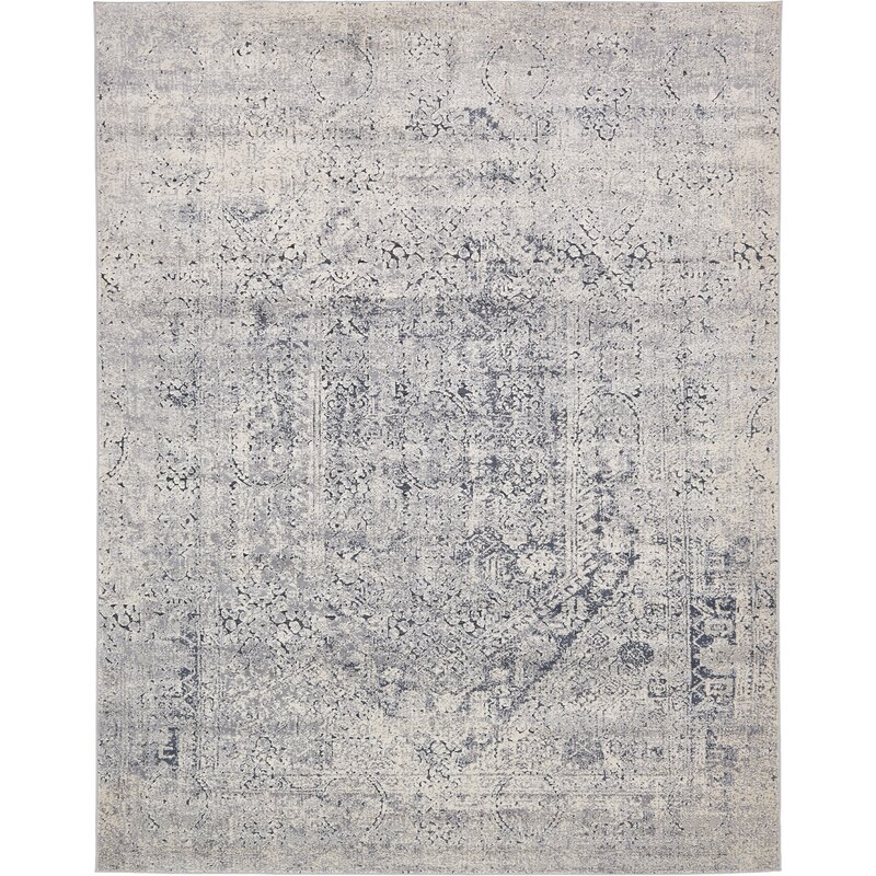 Abbeville Grey/Dark Blue Area Rug