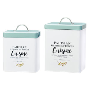 Parisian Cuisine Metal 2 Piece Kitchen Canister Set