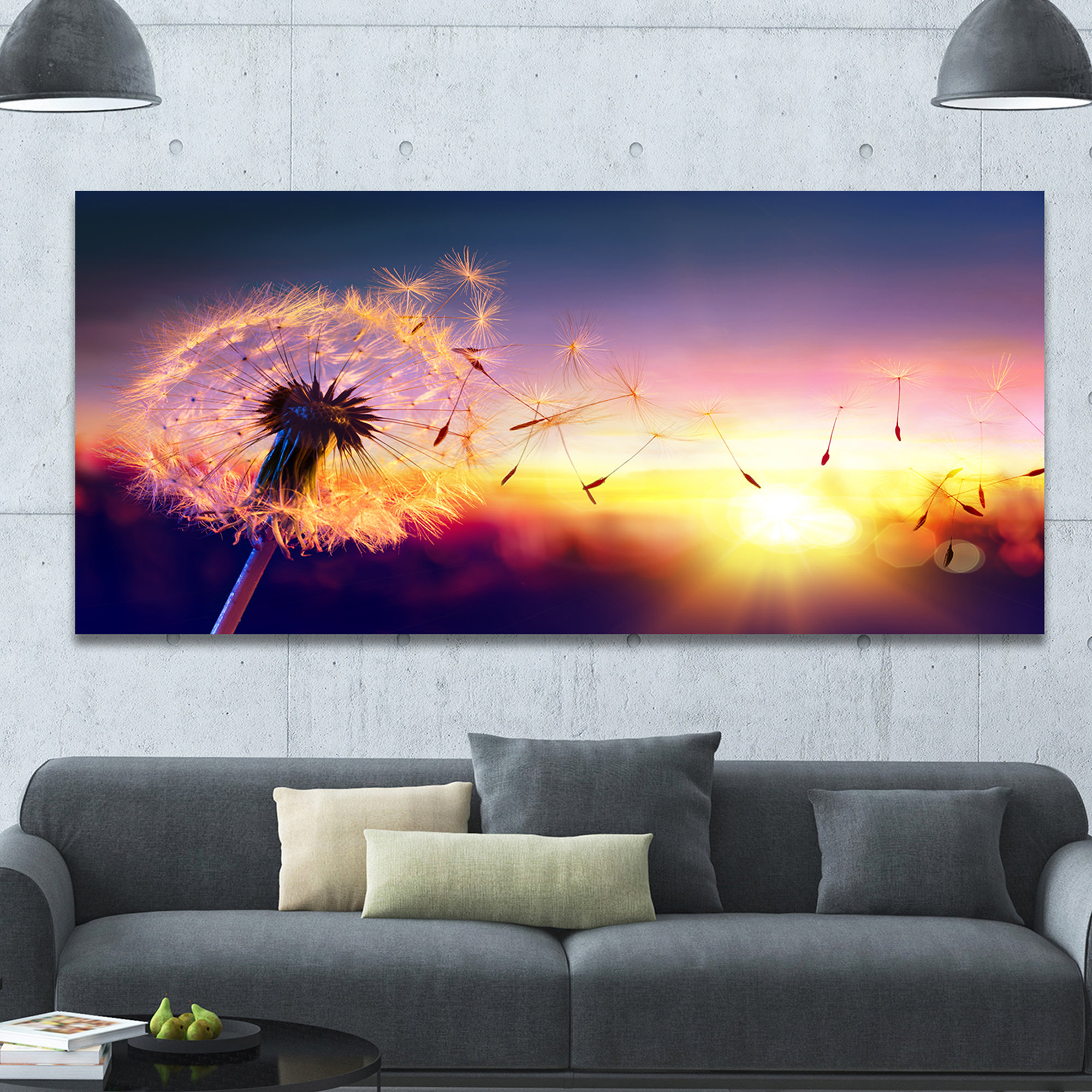 DesignArt 'Dandelion at Sunset Freedom to Wish' Graphic Art on Wrapped