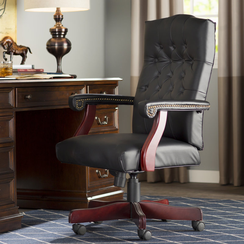 Alcott Hill Kirkland HighBack Leather Executive Chair & Reviews Wayfair