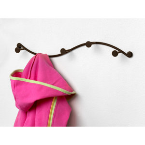 Single 5 Hook Coat Rack